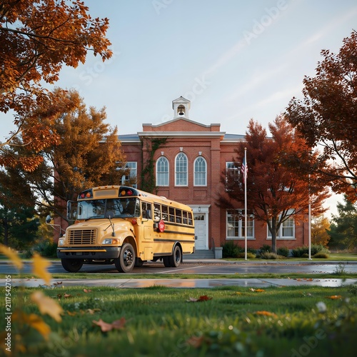 old bus in front of a city