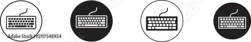 Konstfotografi Keyboard icon set for web, app and UI design with editable vector symbols in outline and filled styles