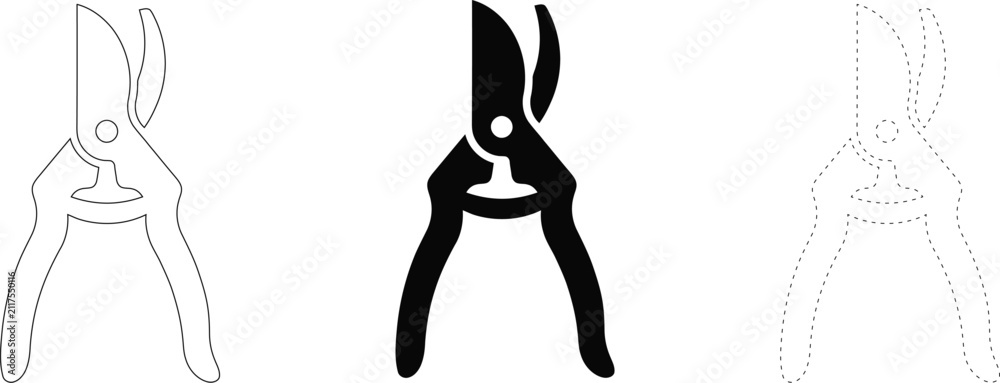 Konstfotografi Pruning shears icon set