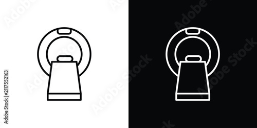 Принти на полотні MRI scanner icon line art symbols collection
