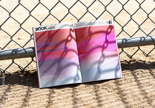 Open Book On Fence Mockup