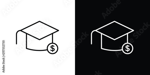 Foto Scholarship icon line art symbols collection