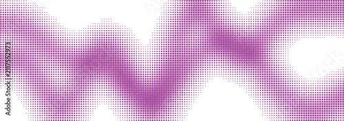 Abstract purple wave pattern made of small square pixels isolated on transparent background, Vector