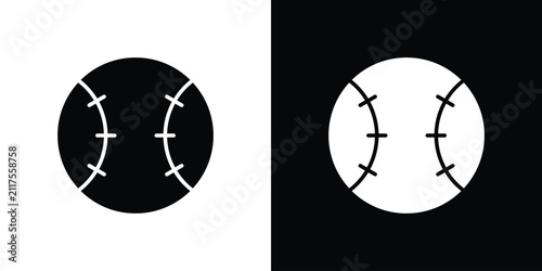 Принти на полотні Baseball icon in black and white, best for Marketing