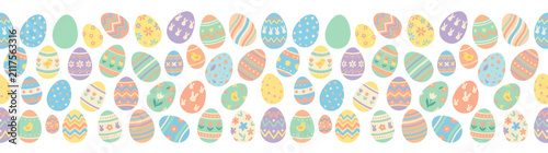 Fotografía Pastel Decorated Eggs Pattern Background