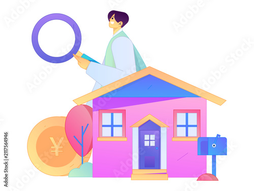 Home loan flat vector concept operation illustration
