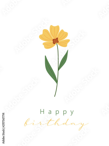Happy birthday card floral 