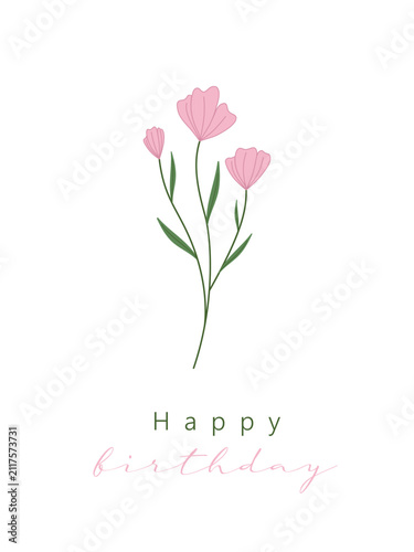 Happy birthday card floral 