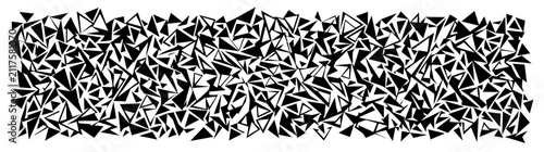 Fotografie Abstract Geometric Pattern of Black Triangles on White Background