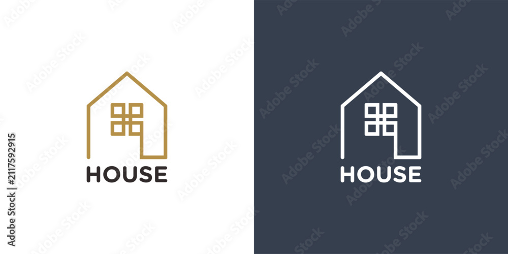 Fototapeta premium Minimalist house logo design with modern style and simple concept.