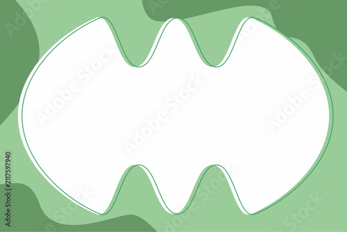 Foto Green abstract wavy border frame background for creative design projects