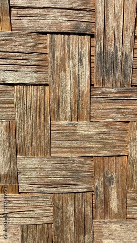 Fotografie Traditional Woven Bamboo Slats Surface