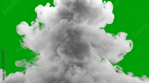 Green Screen Realistic White Steam and Smoke Effect Vapor Cloud for Compositing
