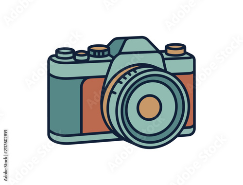Retro style camera illustration