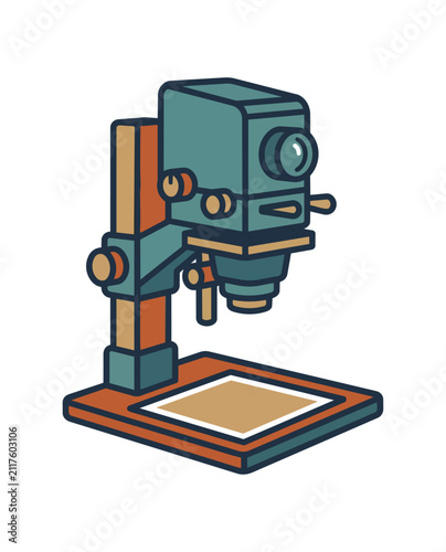 Vintage photographic enlarger device illustration