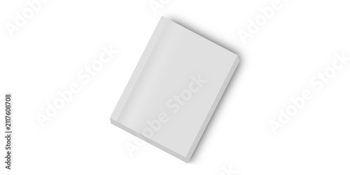 Blank White Softcover Book Mockup Standing at Angle