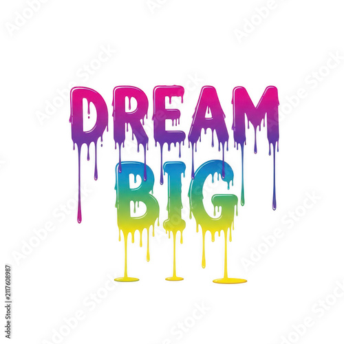 Dream big motivational text with champagne glasses
