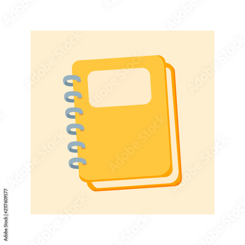 Minimalist Yellow Spiral Notebook Icon Flat Design
