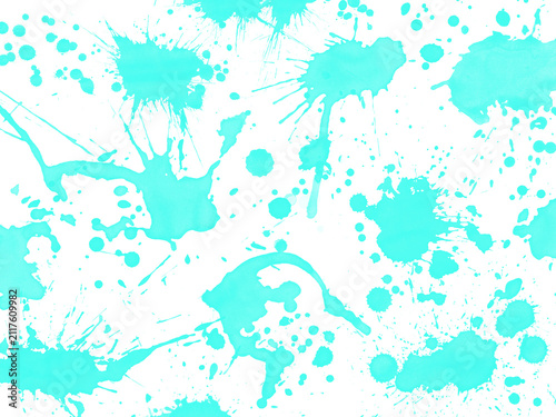Teal Splash Paint Pattern Background