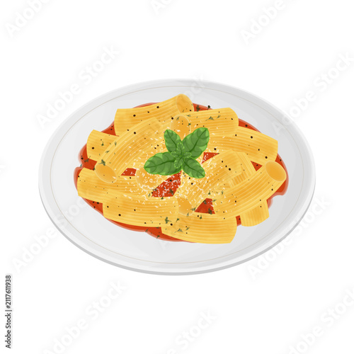 Vector Illustration Logo Clipart Rigatoni Arrabbiata 