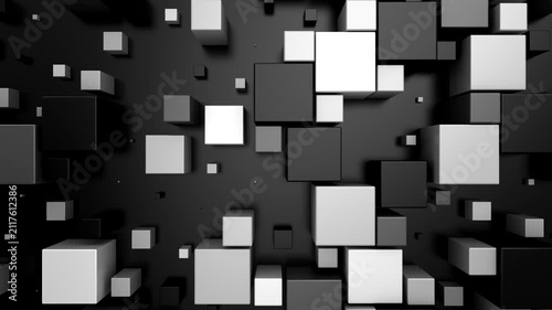 Background of Cubes. Abstract motion, loop, 3d rendering, 4k resolution
