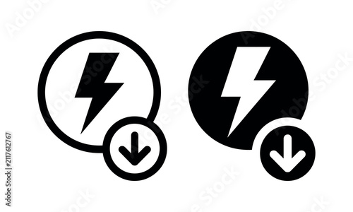 Download lightning bolt icon with power symbol