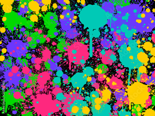 Pop colorful background with splashes background