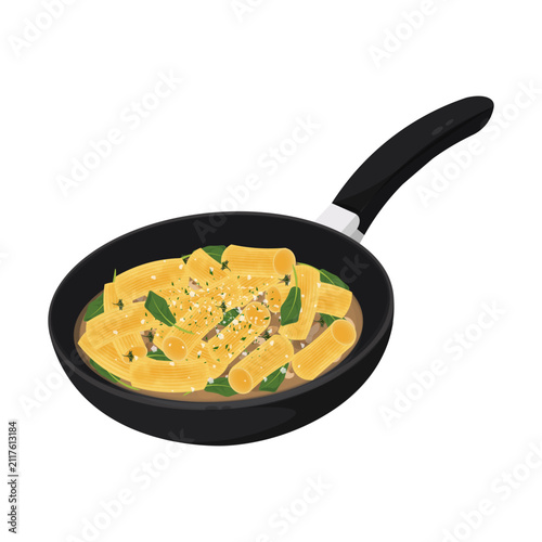 Vector Illustration Logo Clipart Cooking Tuscan Chicken Rigatoni 