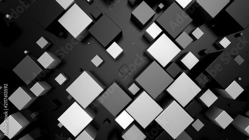 Background of Cubes. Abstract motion, loop, 3d rendering, 4k resolution
