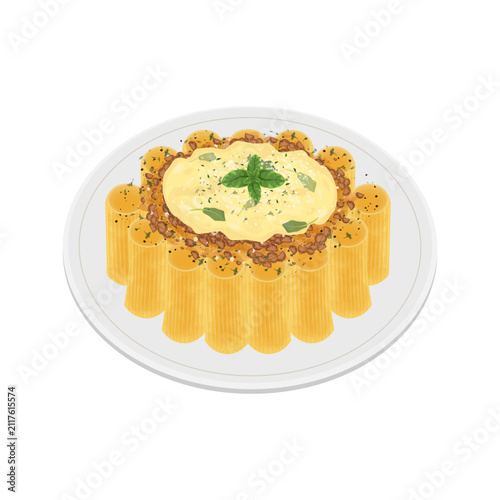 Vector Illustration Logo Clipart Rigatoni Pie 