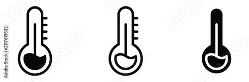 Canvastavla WebThermometer vector icon set, weather temperature symbol for climate measureme