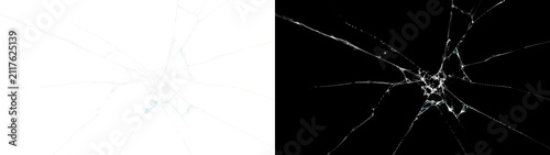 Obraz na płótnie Detailed Fractured Glass PNG Overlay Featuring Transparent Shattered Fragments,