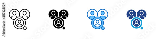Obraz na płótnie Team Member Search Multiple Style Icon Design Vector - Overlapping people with m