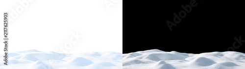 Foto White Winter Snowbank PNG with Realistic Snowdrift Texture, Clean Frozen Ground