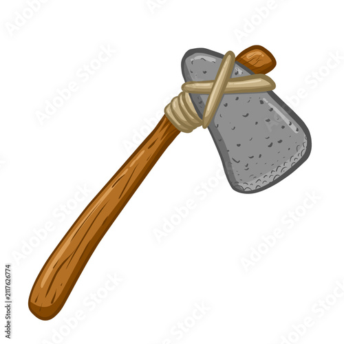 Handdrawn Illustration of a Stone Age Axe