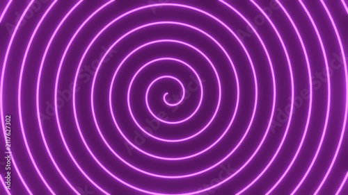 vibrant purple neon spiral, hypnotic pattern, mesmerizing design, circular motion, digital art, glowing lines, psychedelic background, retro wave aesthetic, vibrant purple neon spiral