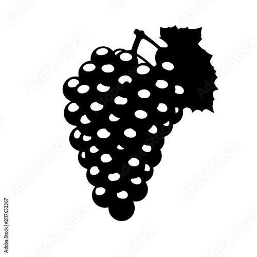 Simple Black And White Grape Cluster Icon