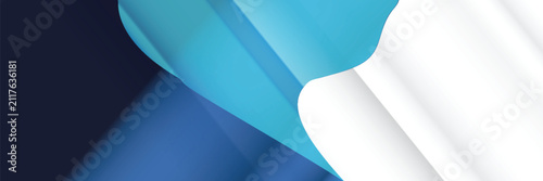 Blue modern abstract wide banner with geometric shapes. Abstract background blue and white gradient. Blue abstract geometric background with dynamic shapes composition. vector illustration .