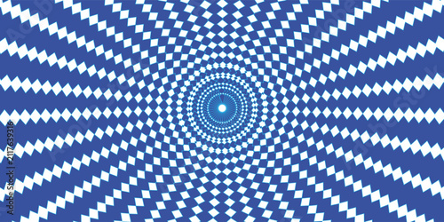 Abstract Hypnotic Radial Checkerboard Tunnel Vector Illustration