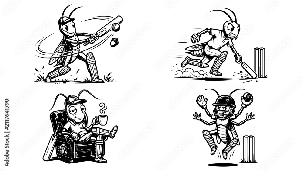 Obraz premium Baseball player swinging bat in action pose. Dynamic sports illustration of athlete hitting ball with vintage line art style.