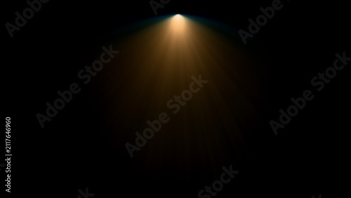 Spotlight effect with golden light beam on black background, abstract illumination and stage lighting, This graphic element provides a sense of focus and attention