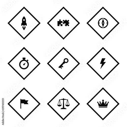 Simple icons for business and strategy.