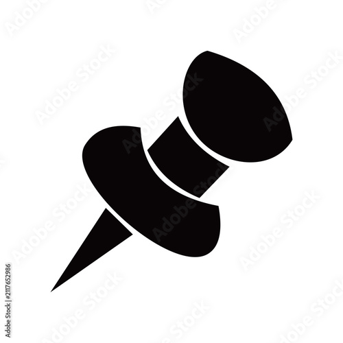 pinned vector, clip art, and symbol. Flat design of  pinned concept and simple design