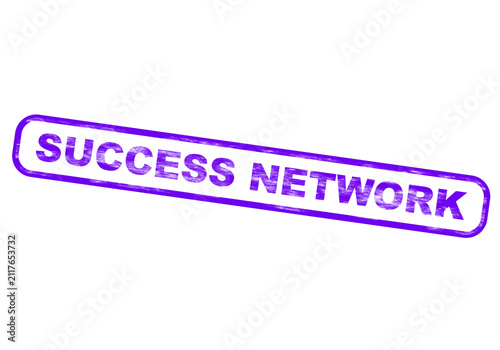 Purple success network grunge rubber stamp isolated on a transparent background