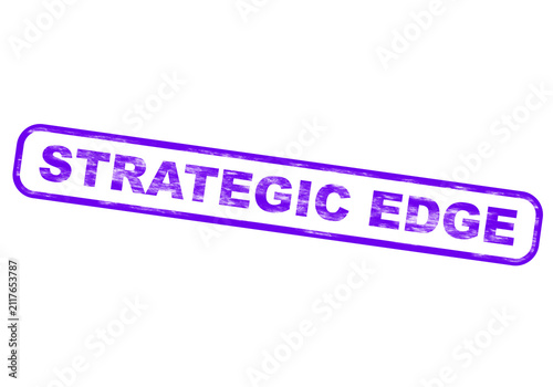 Purple strategic edge grunge rubber stamp isolated on a transparent background