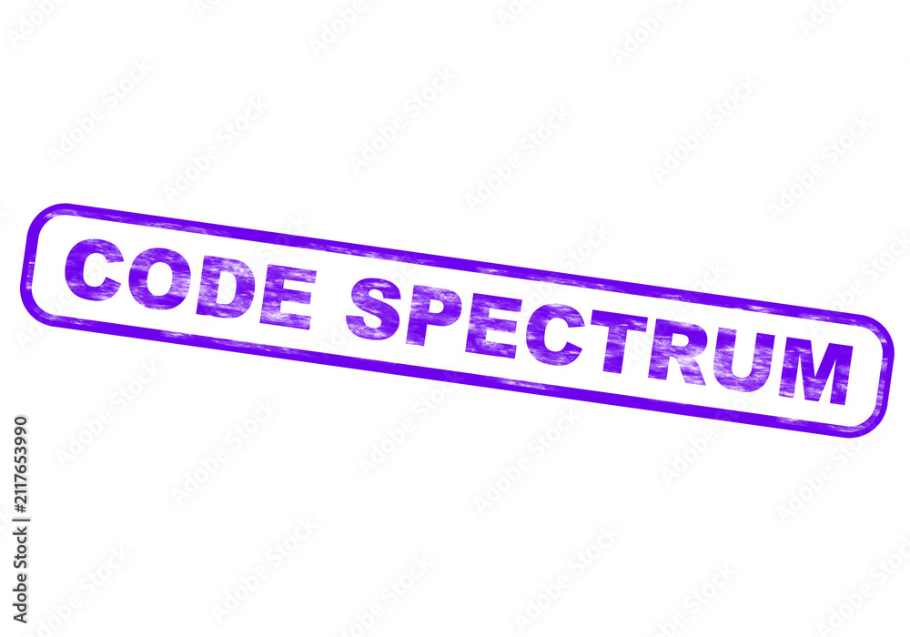 Fototapeta premium A purple stamp reads code spectrum text isolated on a transparent background