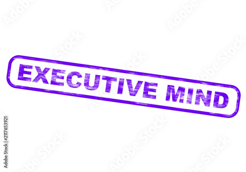 A purple rubber stamp says executive mind isolated on a transparent background