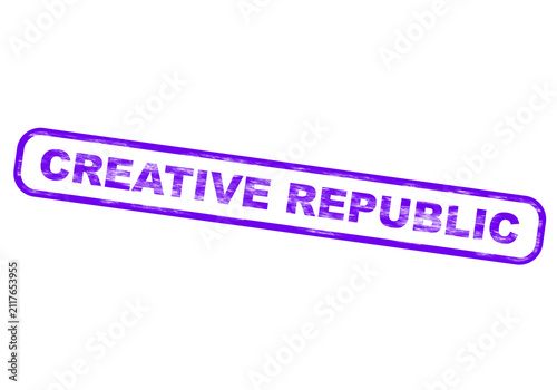Purple creative republic grunge stamp isolated on a transparent background