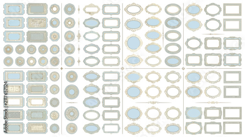 Ornate Vintage Frames and Borders - Decorative Retro Design Elements