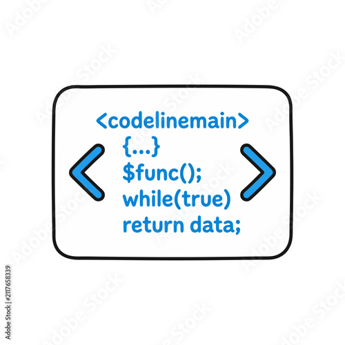 Canvas Print code snippet vector icon illustrating programming syntax software development al